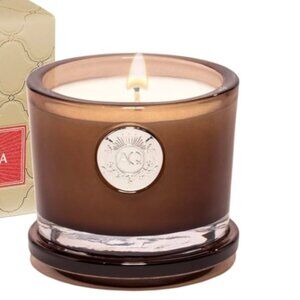 Aquiesse 5oz glass jar candle with silver accent  "boardwalk" scent